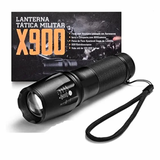 Lanterna Tática Portátil Militar Bateria Recarregável Luz LED X900 Altomex