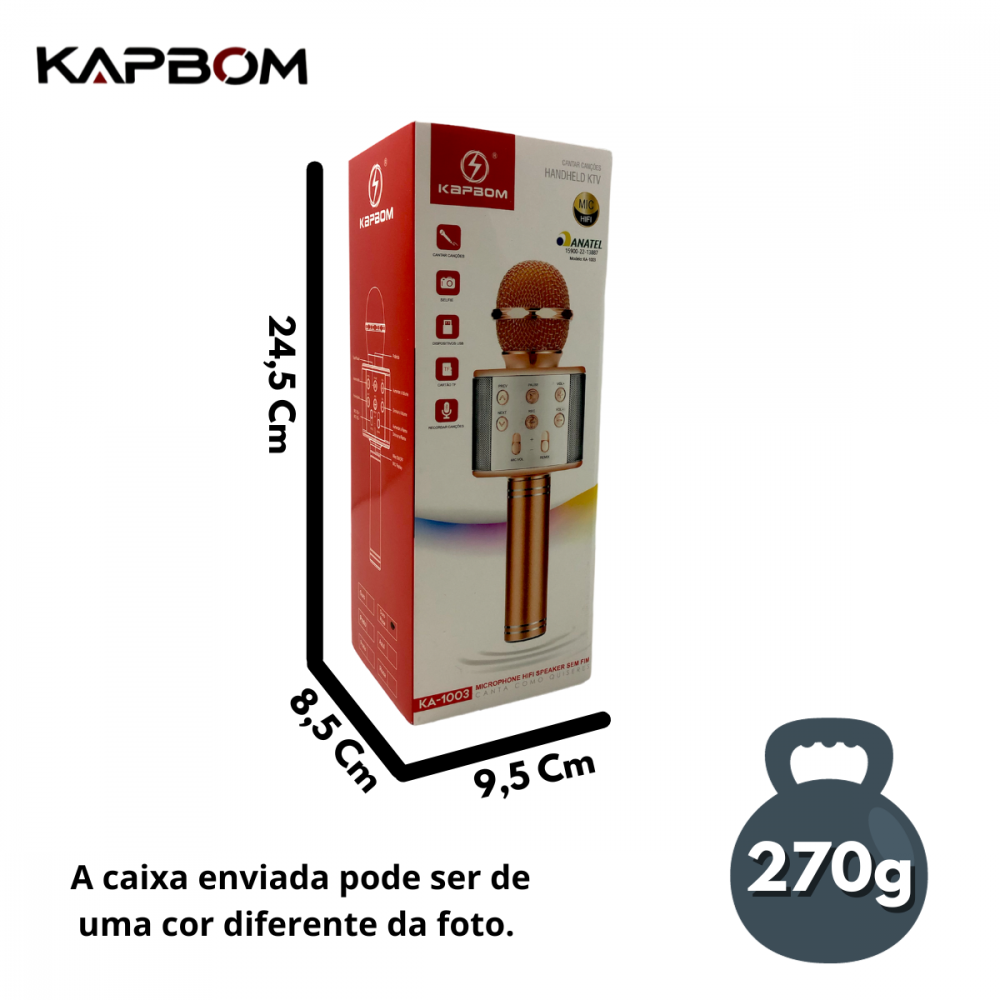 Microfone Sem Fio Bluetooth Karaokê Luz Led Festas