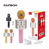 Microfone Sem Fio Bluetooth Karaokê Luz Led Festas