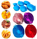 Kit 6 Capas Protetoras de AirFryer de Silicone Redonda Air Fryer e Forno Fritadeira Elétrica Praticidade na Cozinha