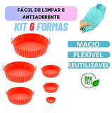 Kit 6 Capas Protetoras de AirFryer de Silicone Redonda Air Fryer e Forno Fritadeira Elétrica Praticidade na Cozinha