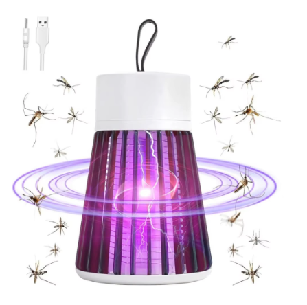 Lâmpada Elétrica Mata-Mosquitos com Luz UV - Recarregável por USB - Armadilha Para Insetos