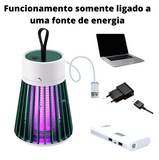 Lâmpada Elétrica Mata-Mosquitos com Luz UV - Recarregável por USB - Armadilha Para Insetos