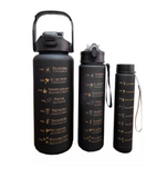 Kit com 3 Garrafas de Água Squeeze com mensagens Motivacionais