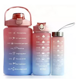 Kit com 3 Garrafas de Água Squeeze com mensagens Motivacionais